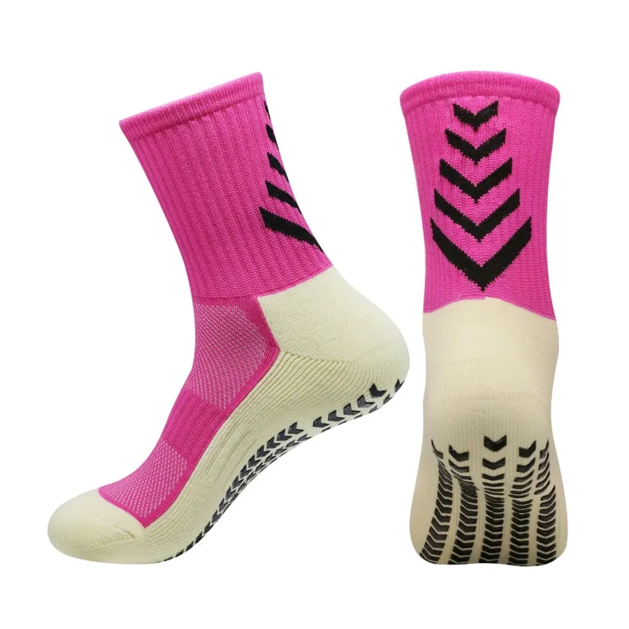 1 Pair New Men Women Soft Breathable Anti-slip Football Socks Running Soccer Basketball Badmintion Cycling Sports Grip Socks