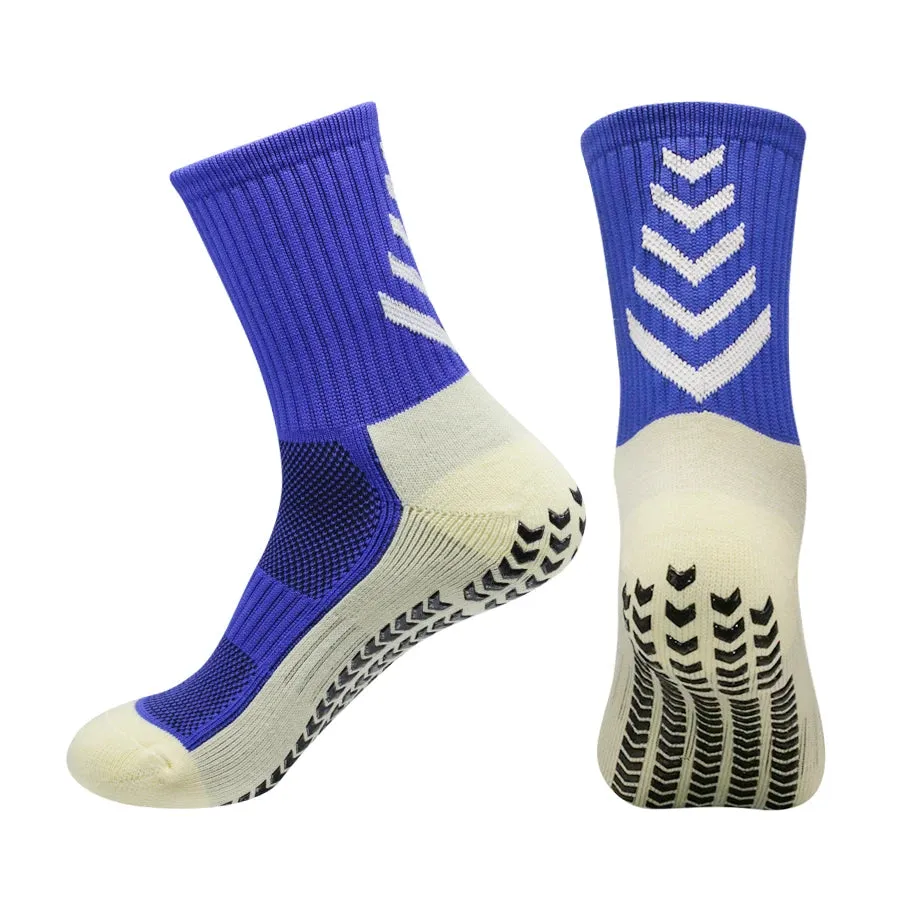 1 Pair New Men Women Soft Breathable Anti-slip Football Socks Running Soccer Basketball Badmintion Cycling Sports Grip Socks