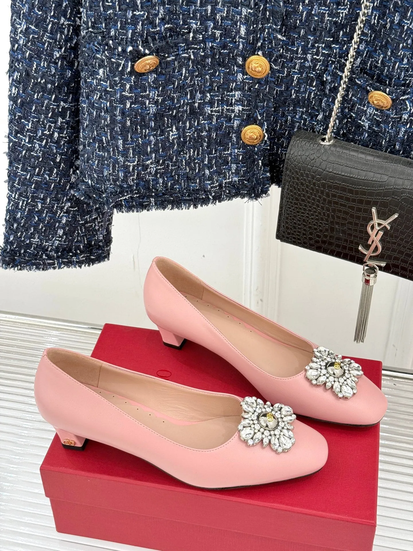 2025 Rhinestone Buckle Flats
