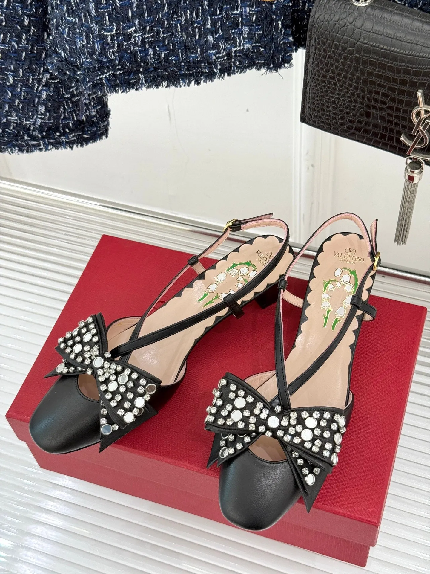 2025 Rhinestone Buckle Flats