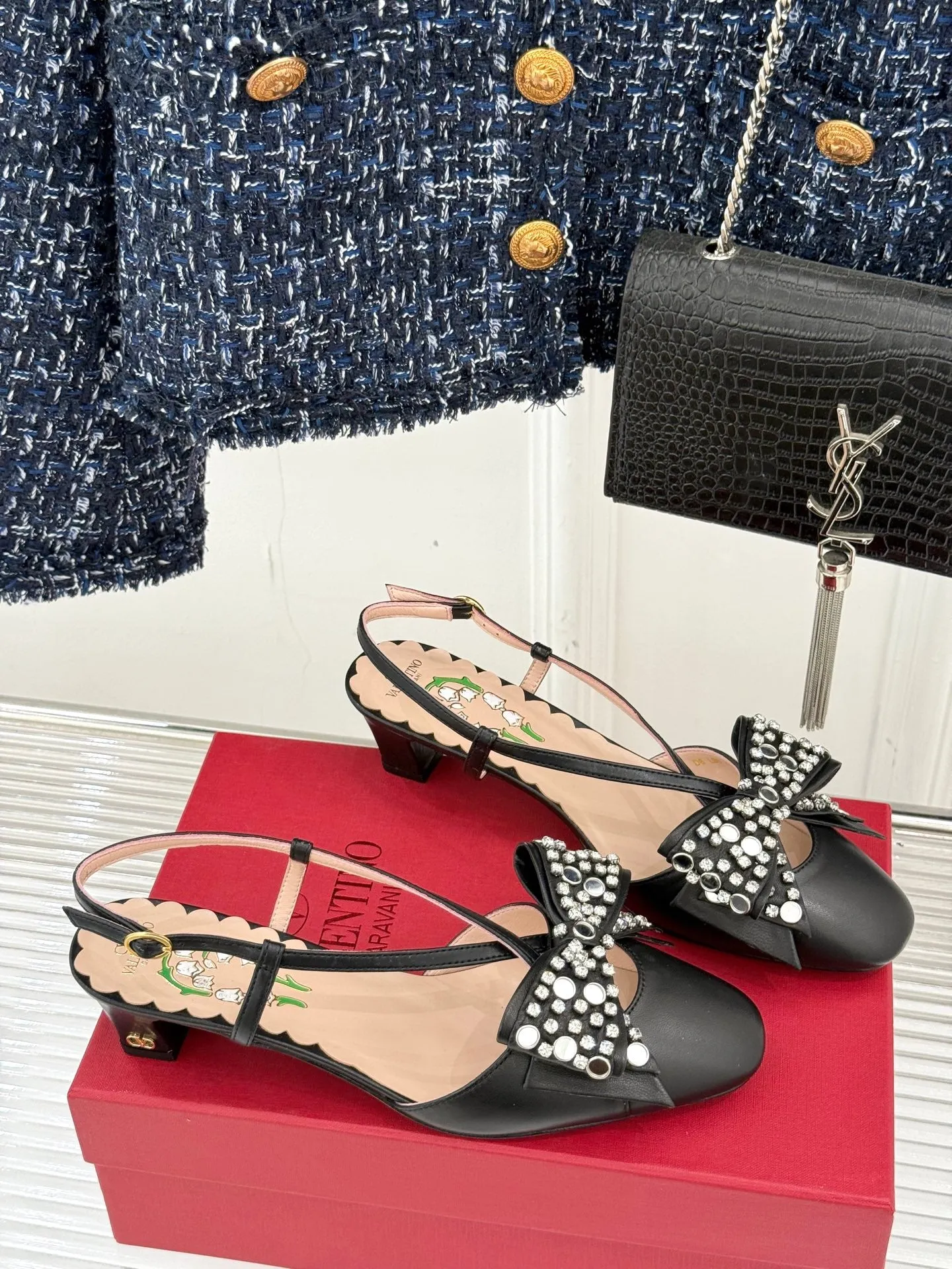 2025 Rhinestone Buckle Flats