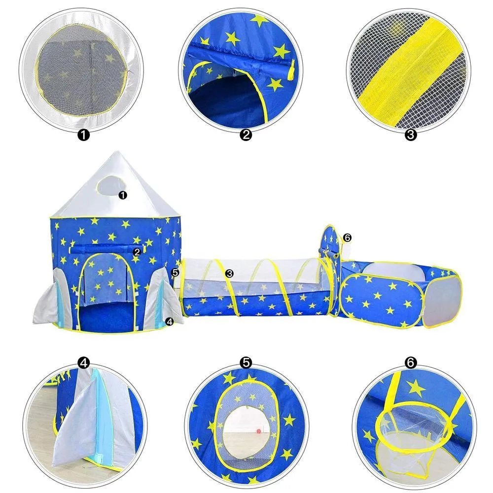 3 in 1 Rocket Ship Game Tent