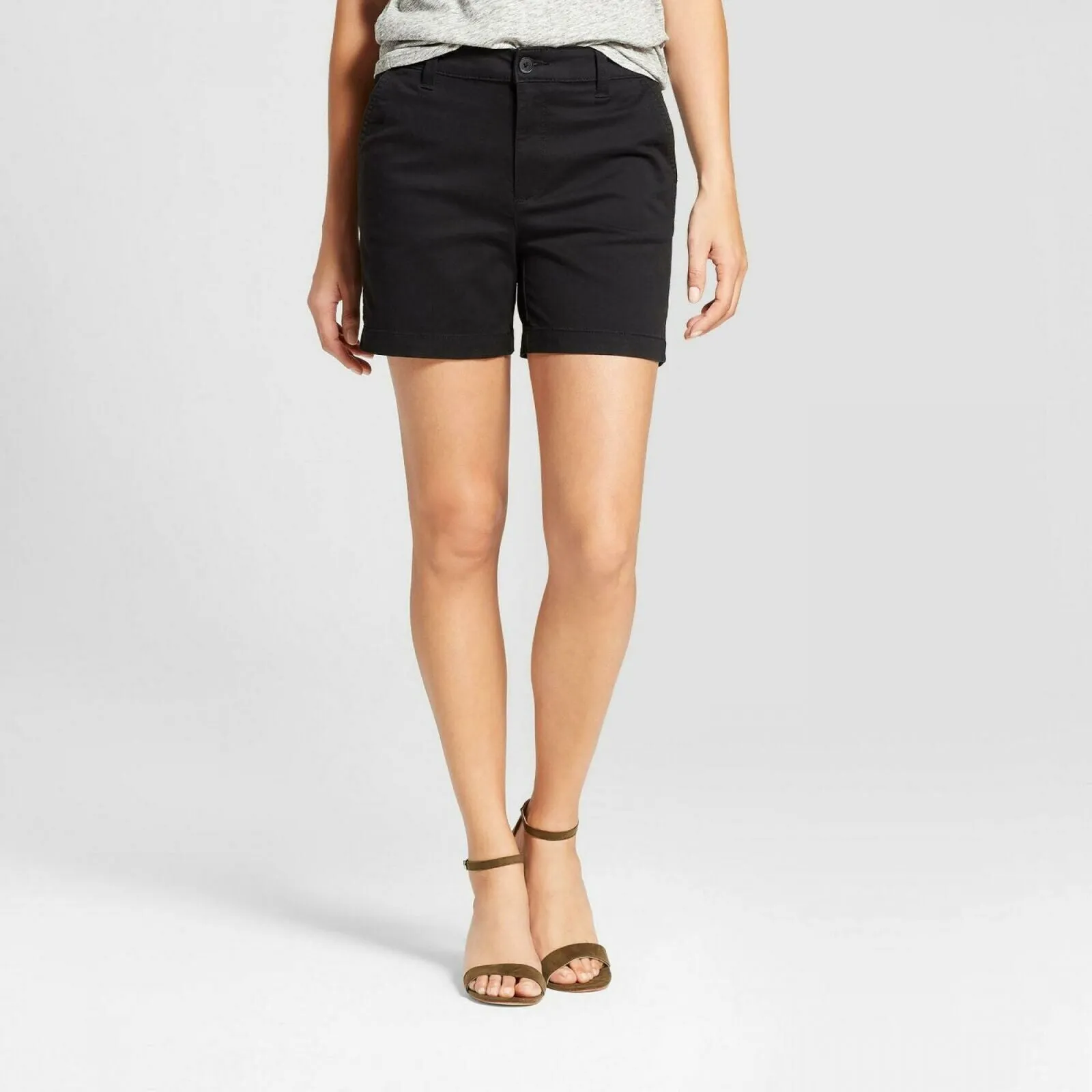 A New Day Women's 5-Inch Chino Shorts Black 6