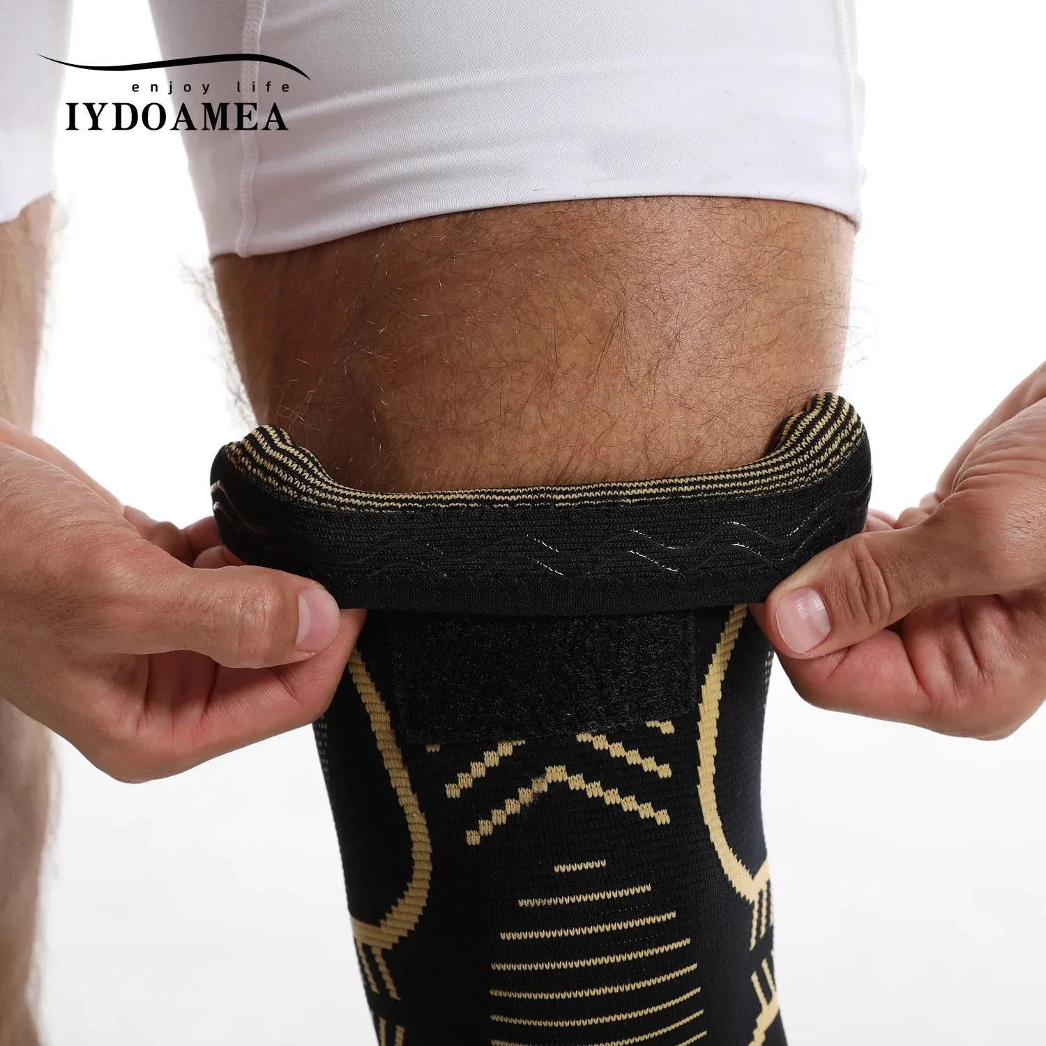 Adjustable Copper Knee Braces, Black, Size 5XL