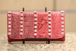 ADO | Bling Trifold Wallet Red