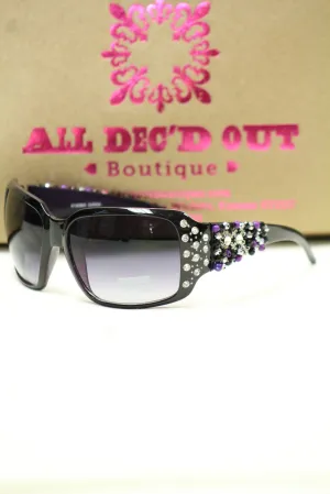 ADO | Customized Sunglasses Purple Tint with Purple Beads & Silver Cross