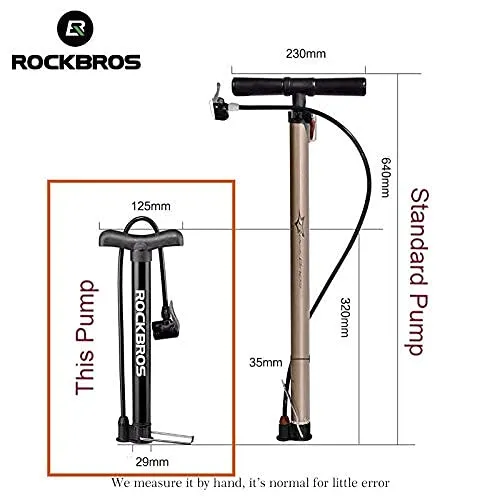 Amardeep cycles Rockbros Road Bike Tire Ball Inflator Pressure Air Pump for Car and Cycle Sports Ball Scooter Inflatable Furniture/Toys (Black, Small)