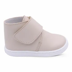 'Andre' Boys Nude Leather Velcro Boots
