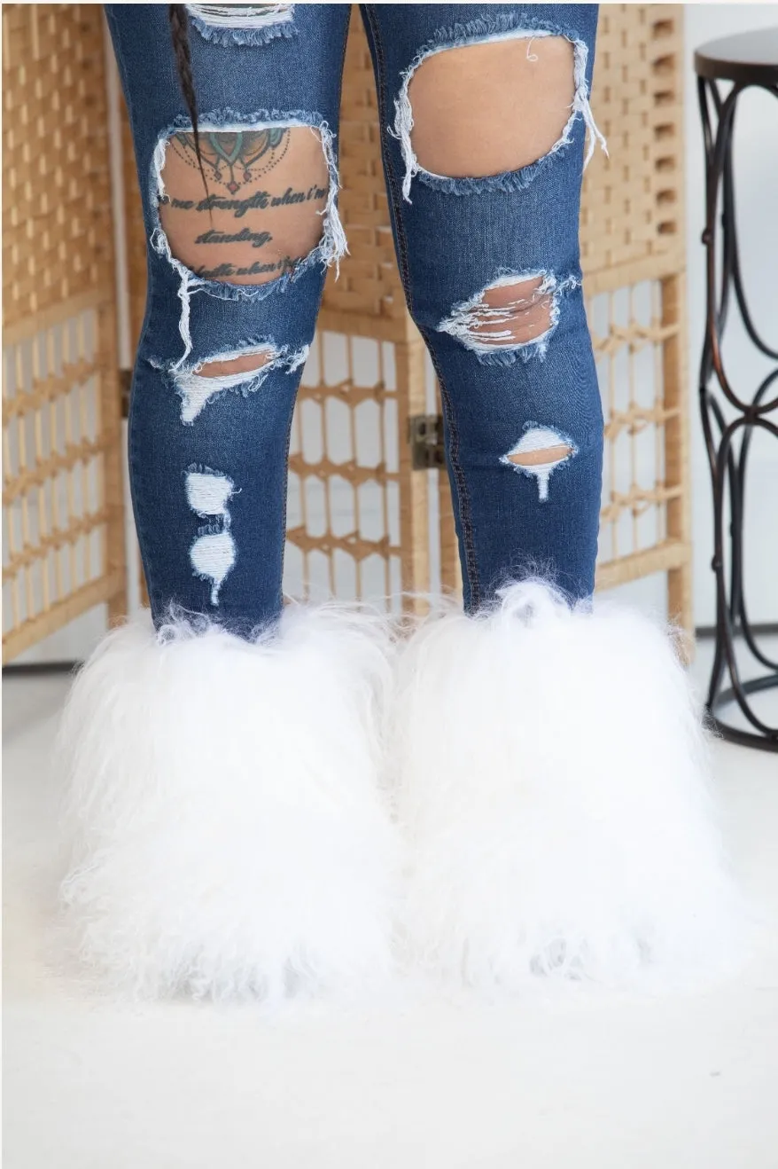 Ankle Height WhiteFur Boot