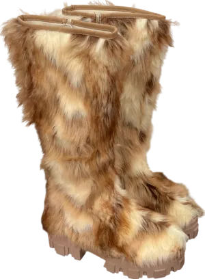 ASOS Brown Faux Fur Calf Boot UK 6 EU 39 👠