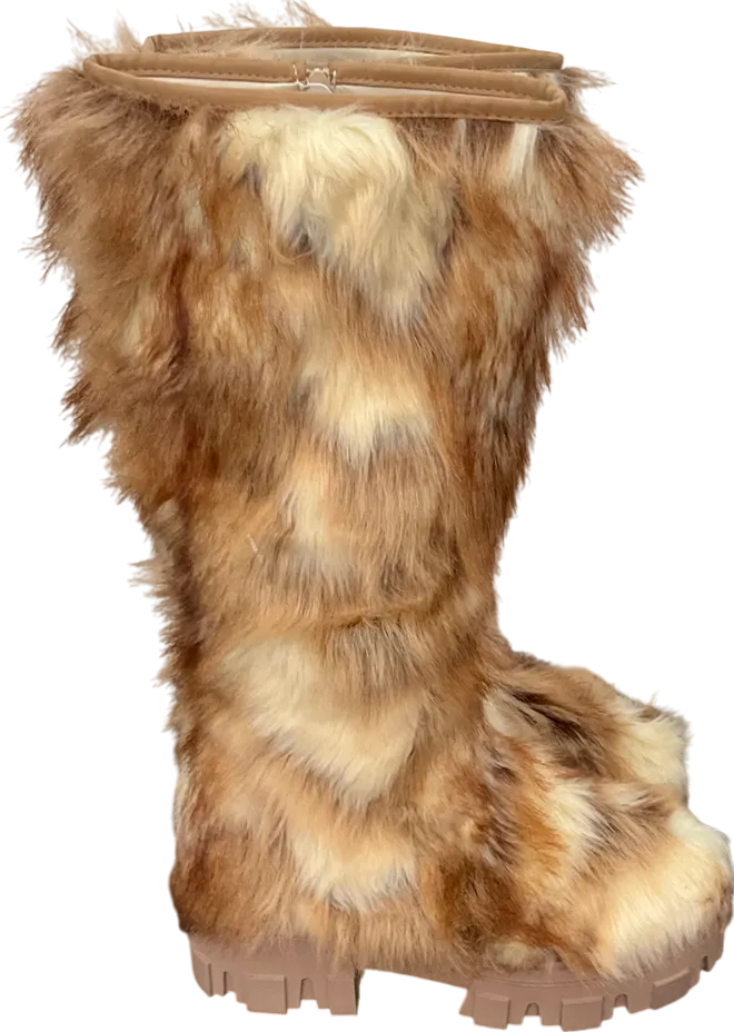 ASOS Brown Faux Fur Calf Boot UK 6 EU 39 👠