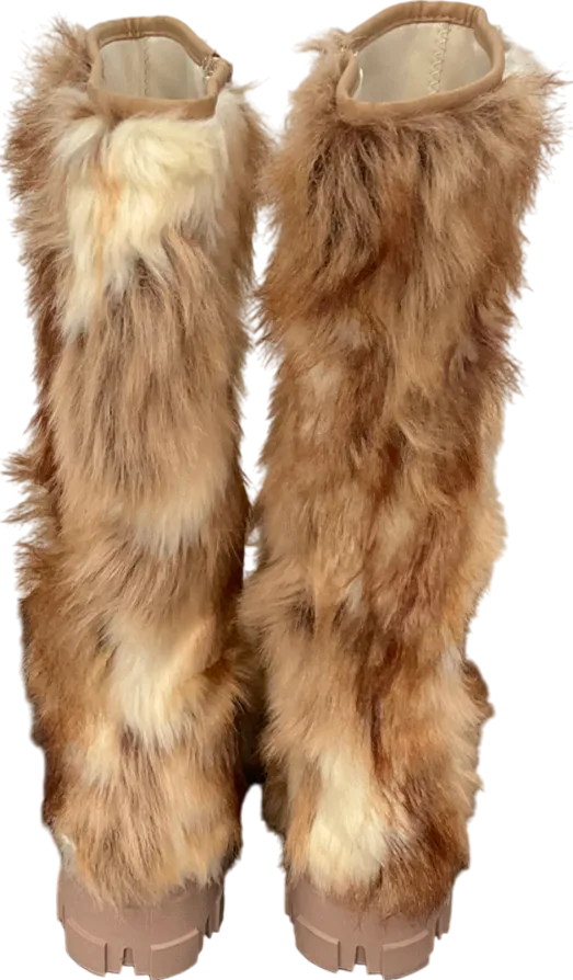 ASOS Brown Faux Fur Calf Boot UK 6 EU 39 👠