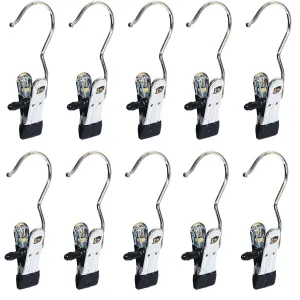 Baihoo Set of 10 Laundry Hooks Pins Boot Hanger Hold Hanging Clips Home Travel Portable