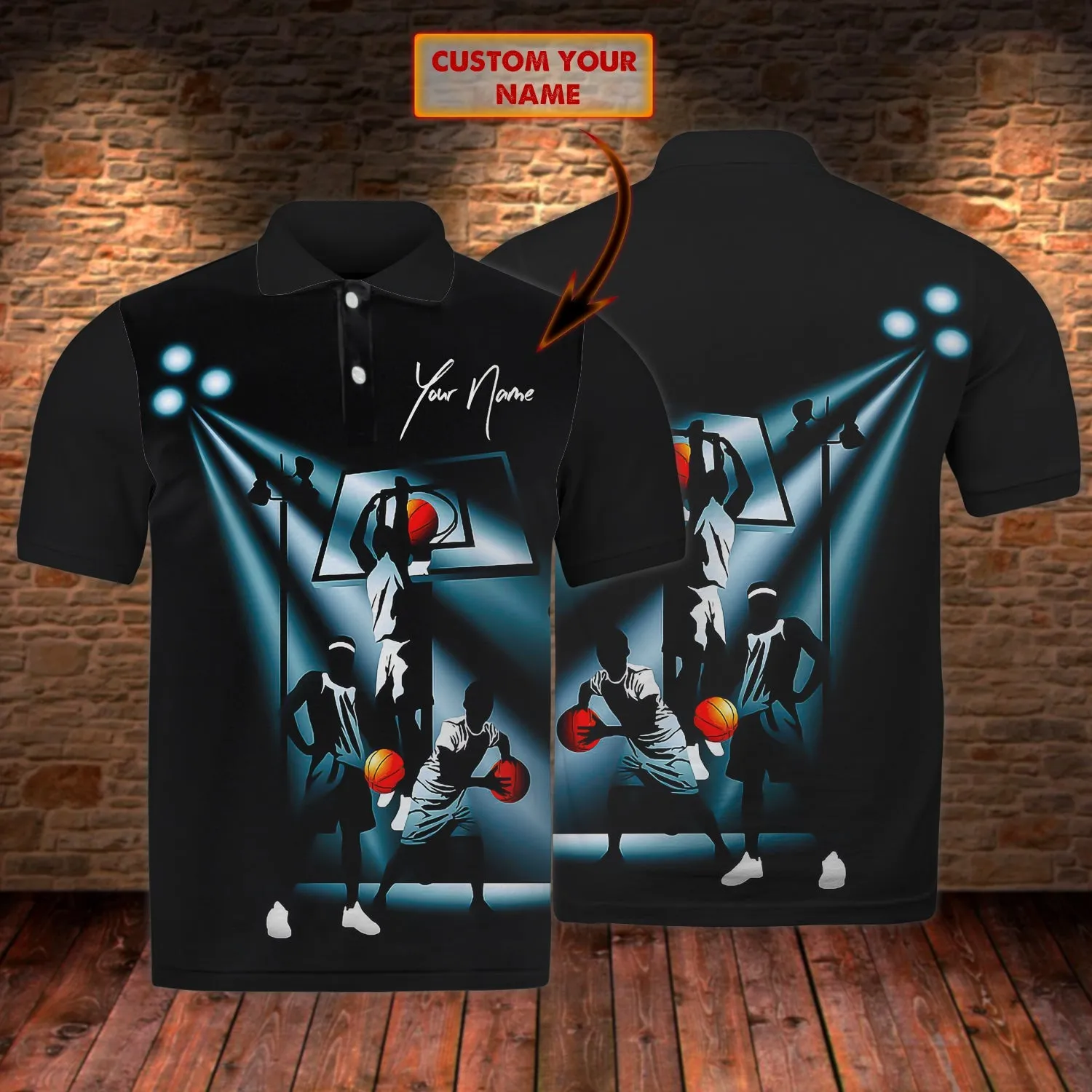 Basketball - Personalized Name 3D Polo Shirt - TD96