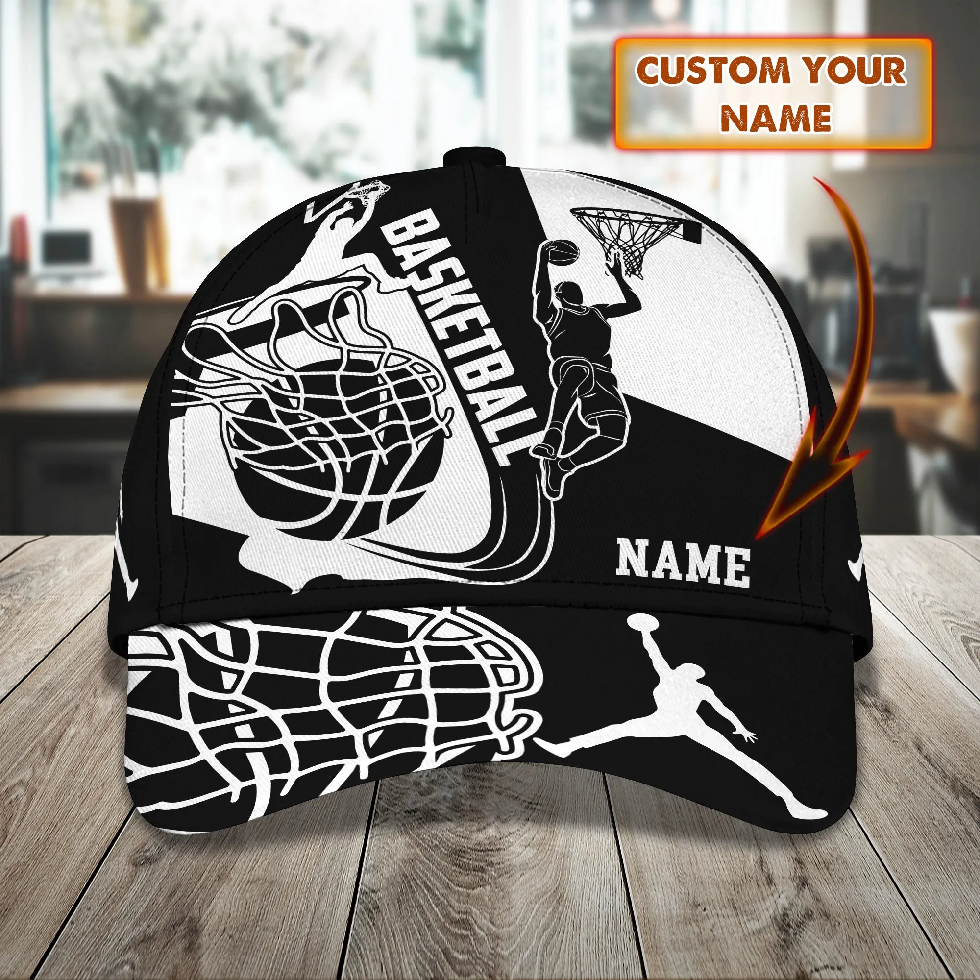 Basketball - Personalized Name Cap -Loop- Hd98 81
