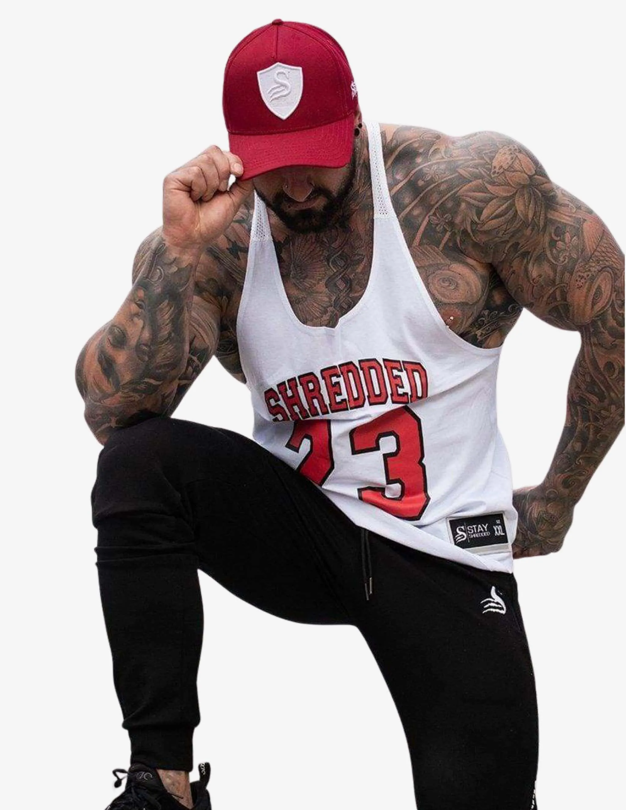 Basketball Stringer - White/Red