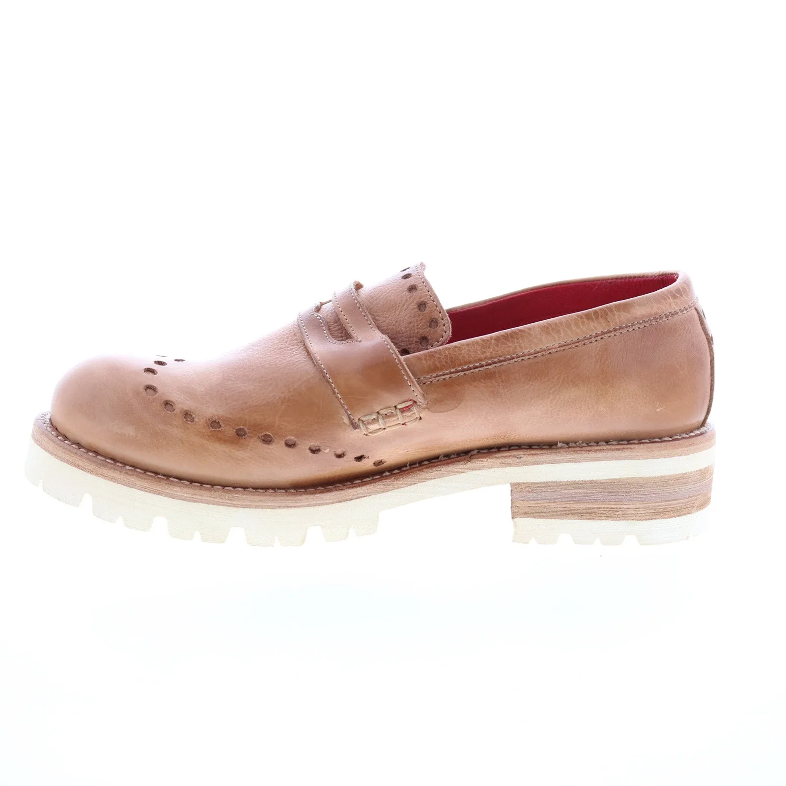 Bed Stu Glenda F346034 Womens Brown Leather Loafers & Slip Ons Casual Shoes