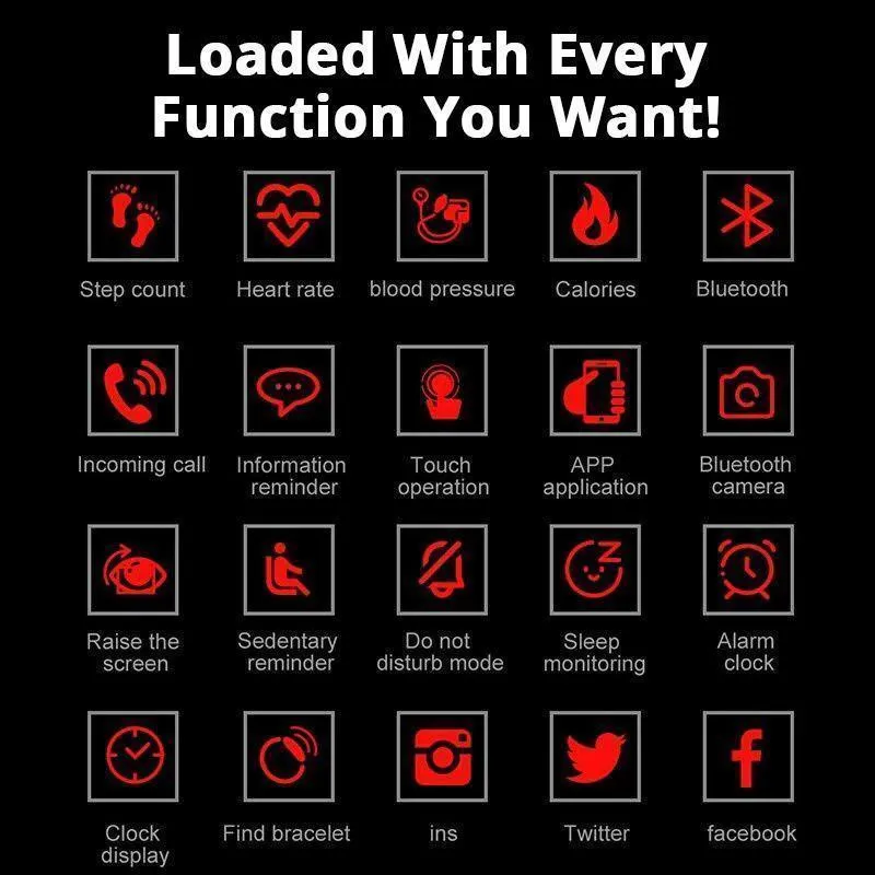 BEST Fitness Smartwatch Tracks Your Running & Walking Distance, Heart Rate, Calories, Blood Pressure & More... Choose From 5 COLORS   Get FREE Delivery Too!
