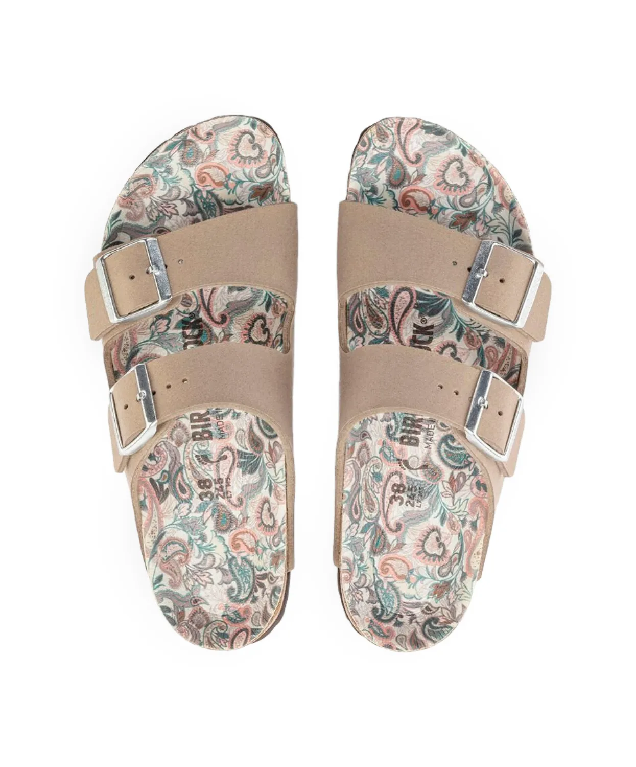 Birkenstock Arizona Synthetic Paisley Grey Taupe Vegan Sandals