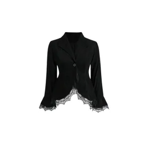 Blazer mit Spitzendetail