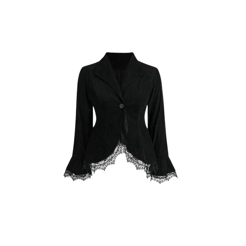 Blazer mit Spitzendetail