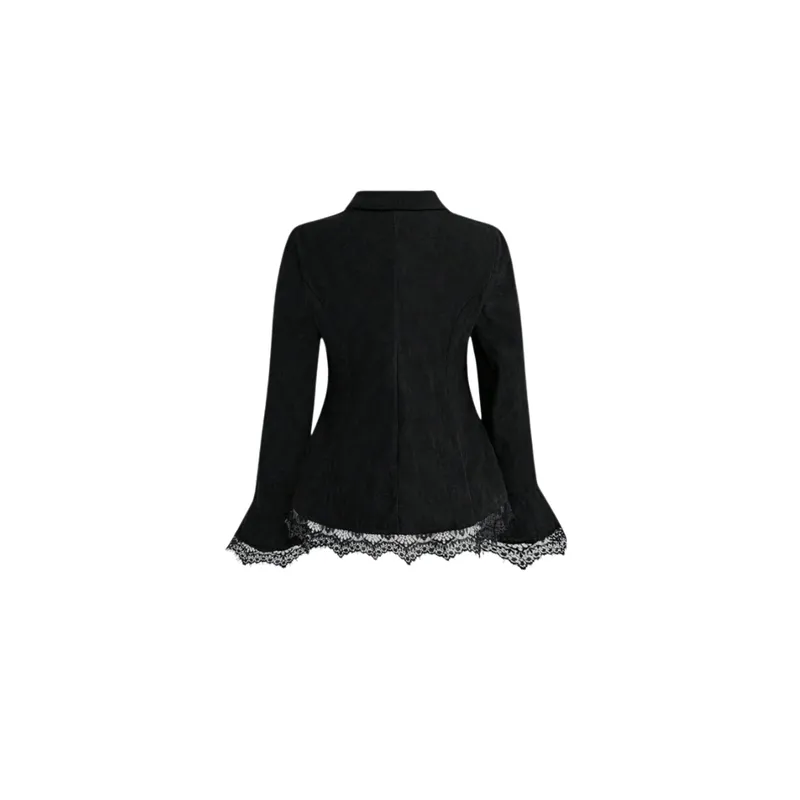 Blazer mit Spitzendetail