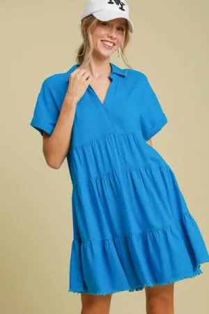 Blue Tiered Dress