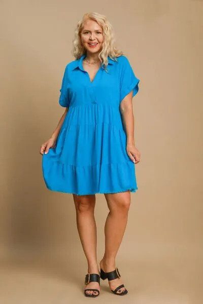Blue Tiered Dress