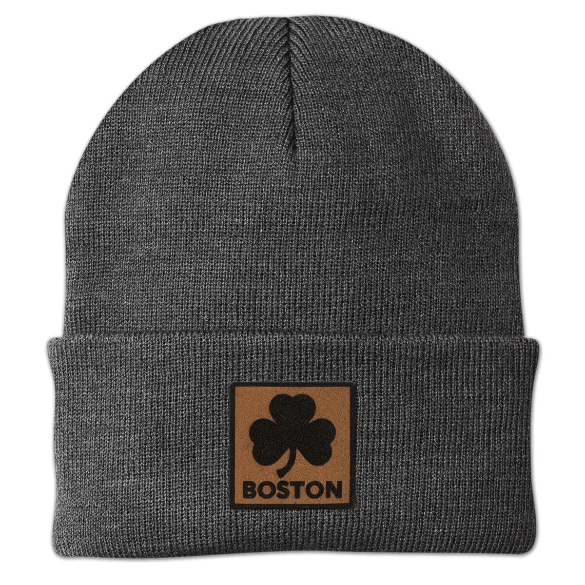 Boston Shamrock Leather Patch Cuff Knit