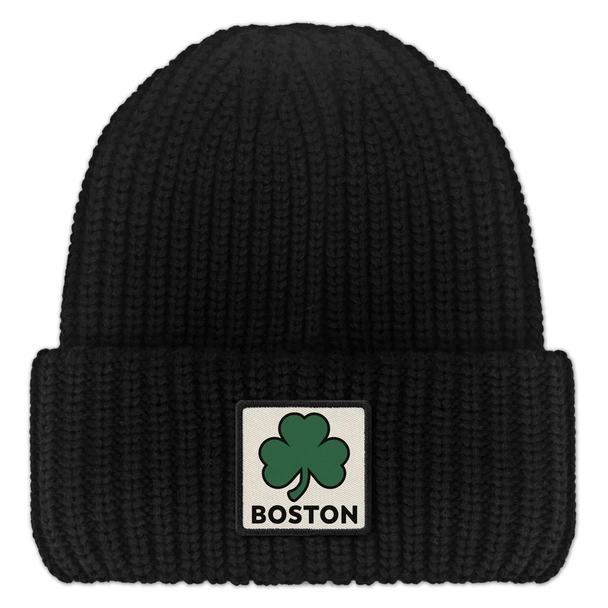 Boston Shamrock Printed Patch Chunky Knit