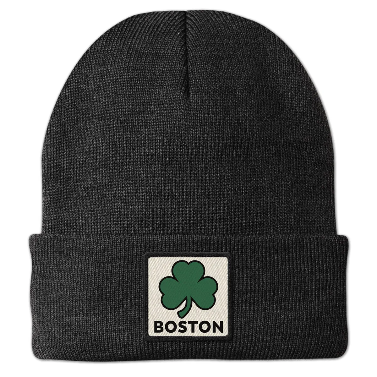 Boston Shamrock Printed Patch Cuff Knit