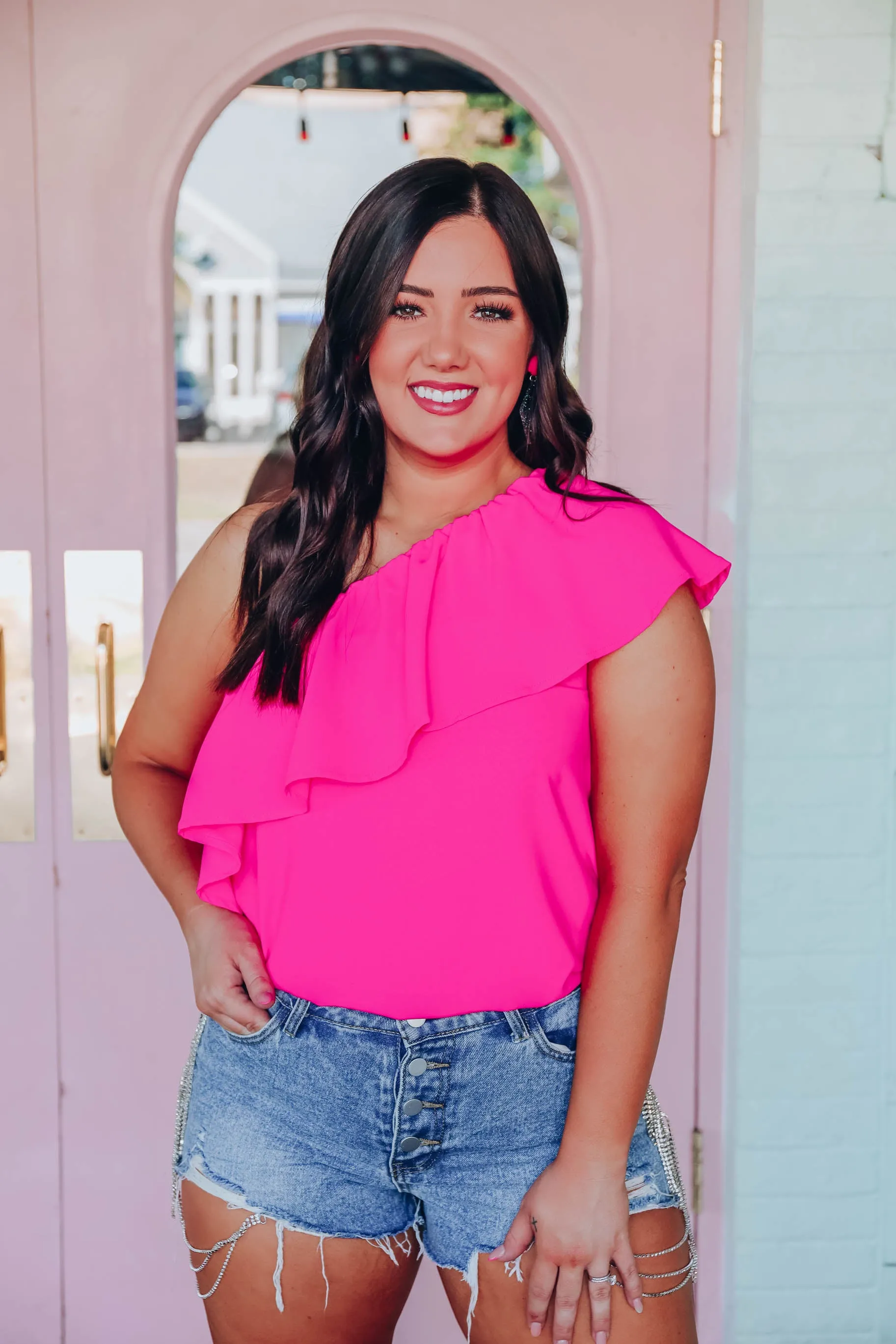 Chaline One-Shoulder Blouse
