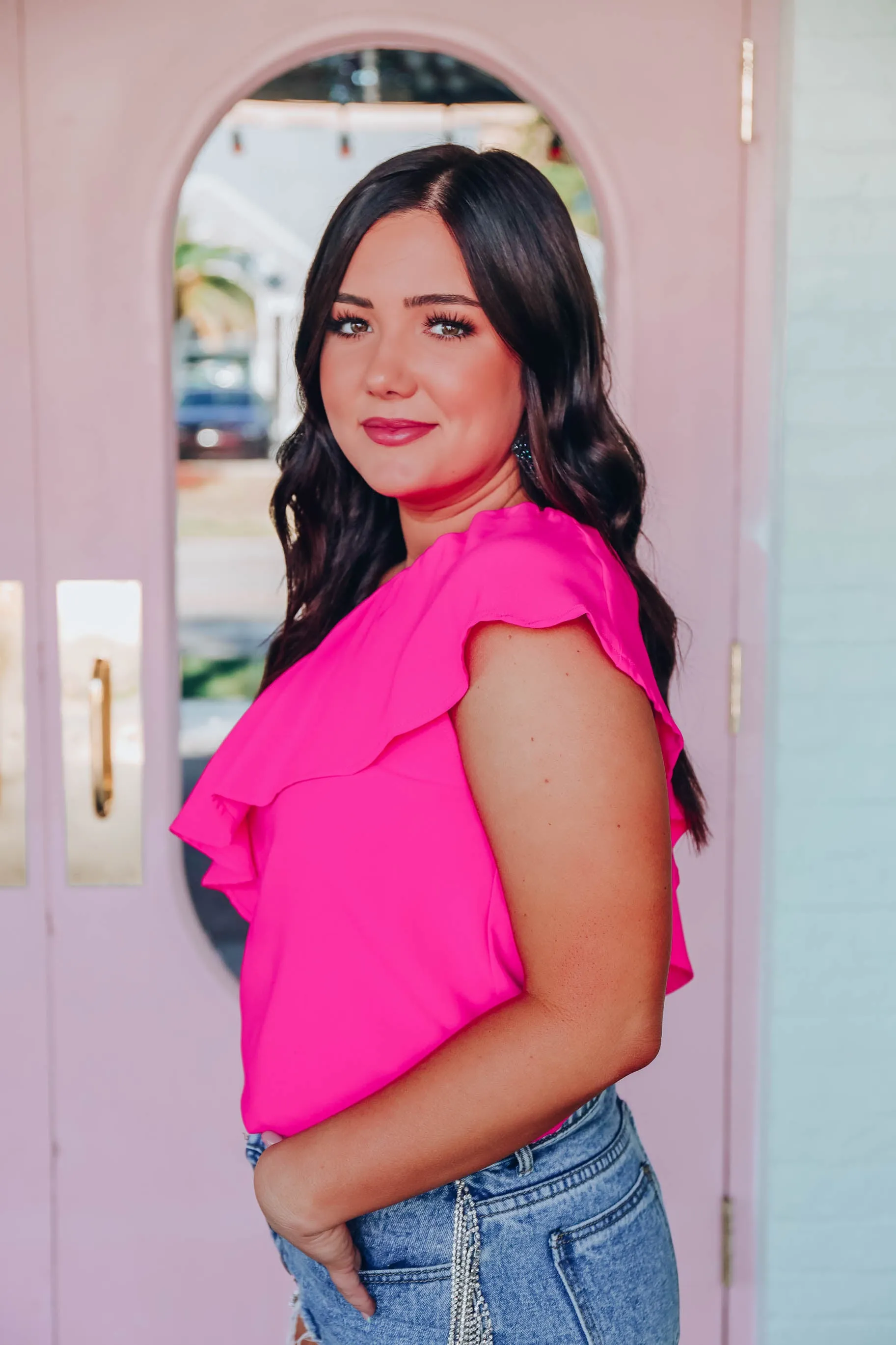 Chaline One-Shoulder Blouse