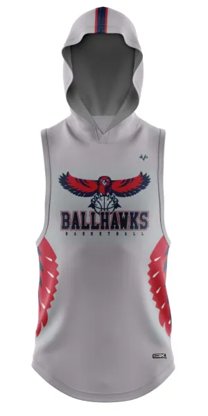 DAVINCI BALLHAWKS BASKETBALL Sublimated Sleeveless Compression Hoodie