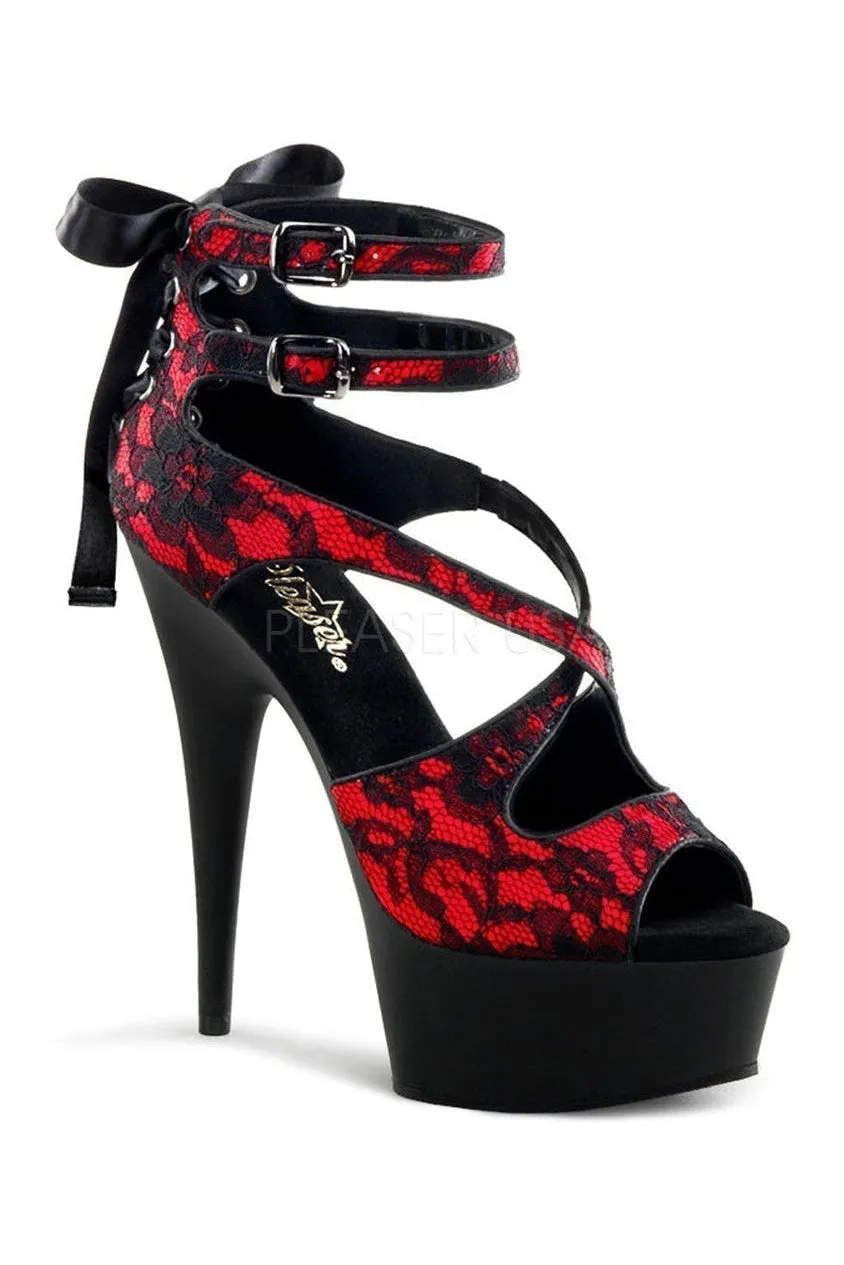 DELIGHT-678LC Platform Sandal  | Black Fabric