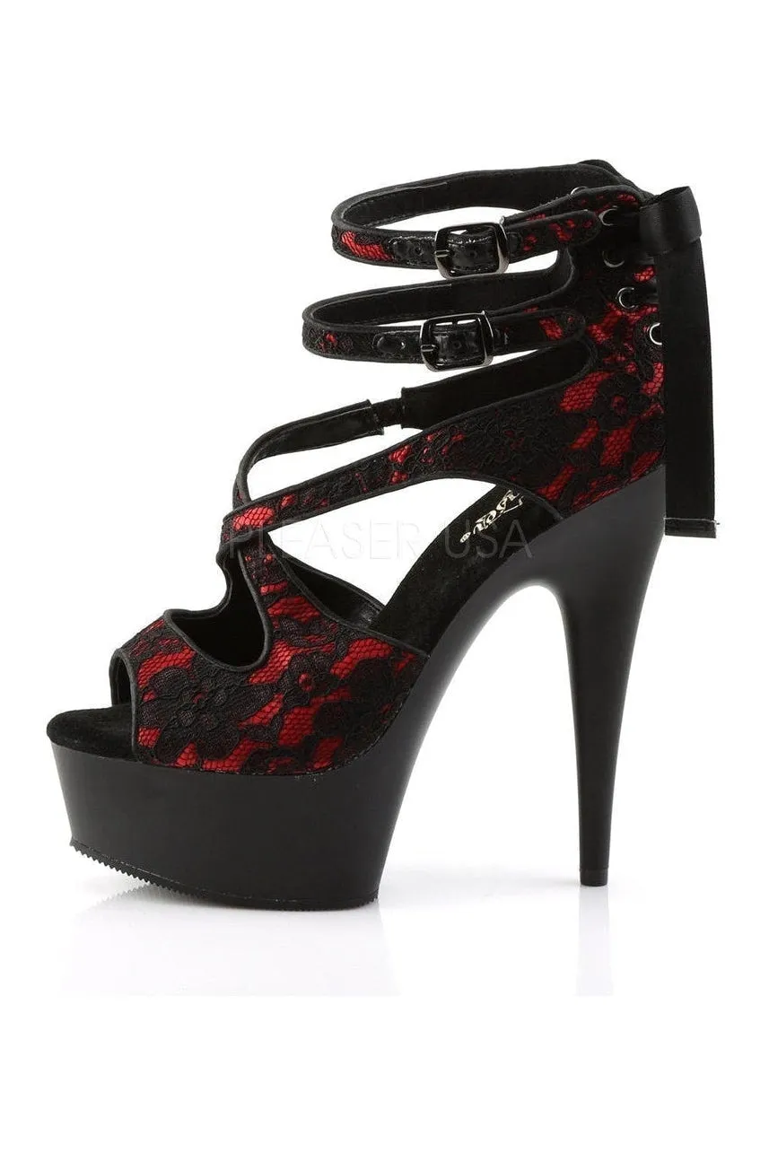 DELIGHT-678LC Platform Sandal  | Black Fabric