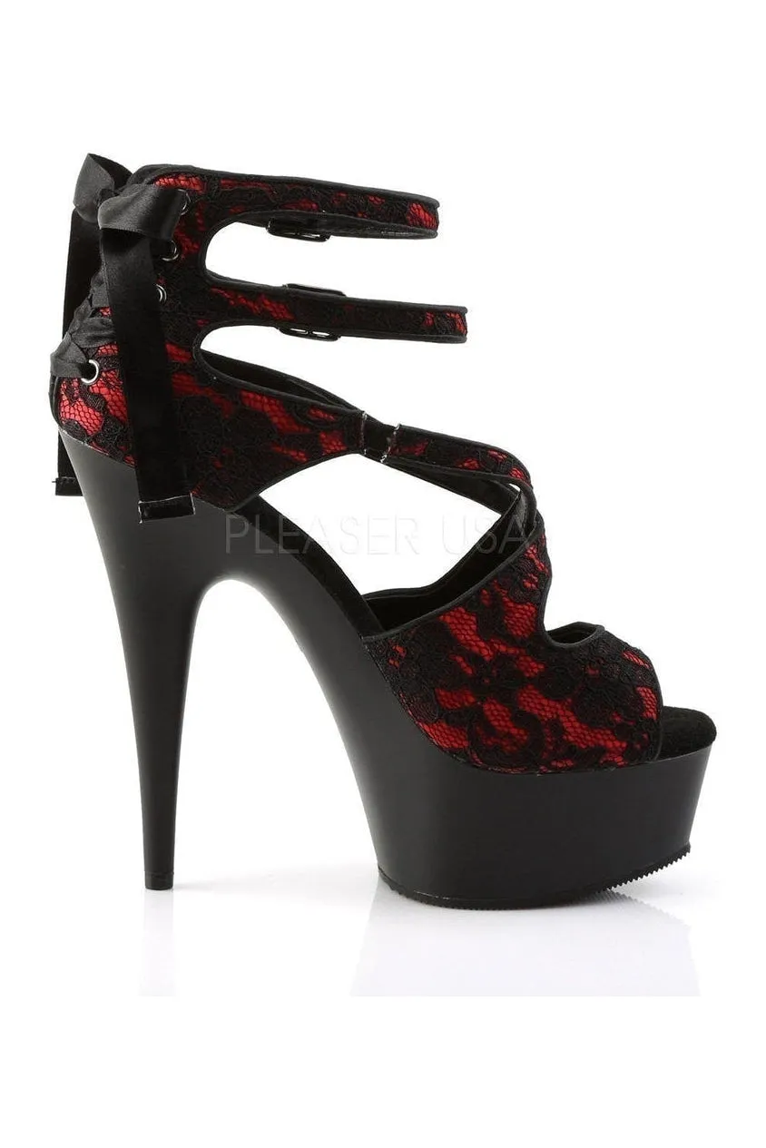 DELIGHT-678LC Platform Sandal  | Black Fabric