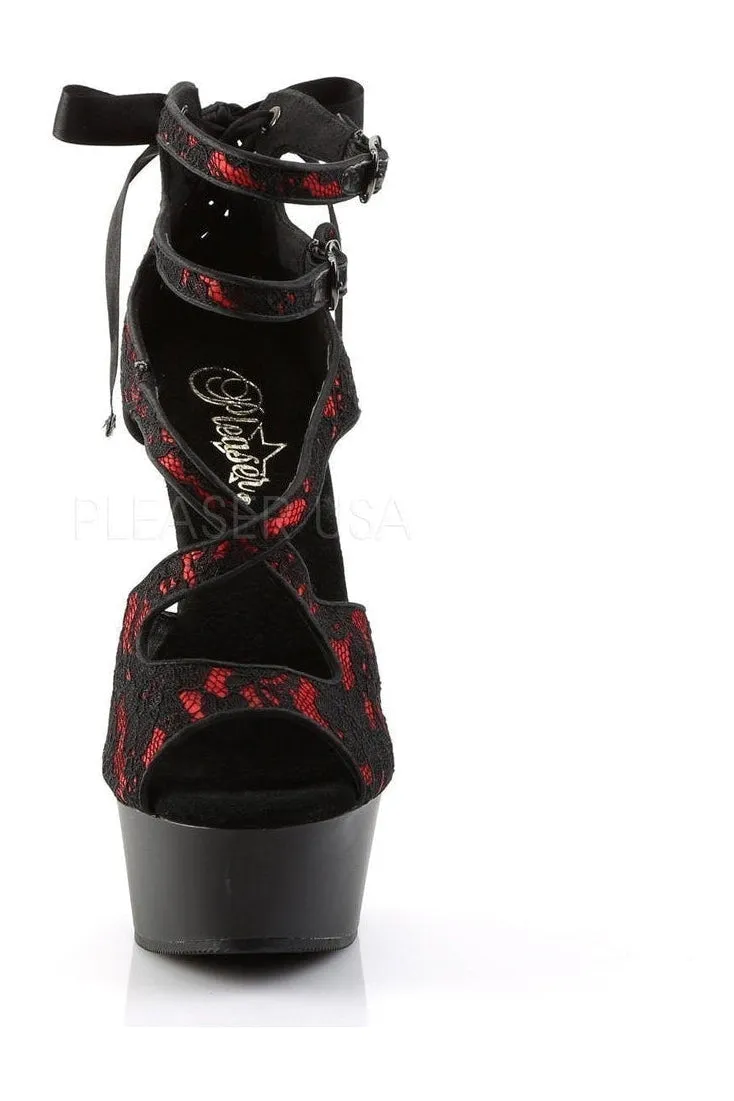 DELIGHT-678LC Platform Sandal  | Black Fabric