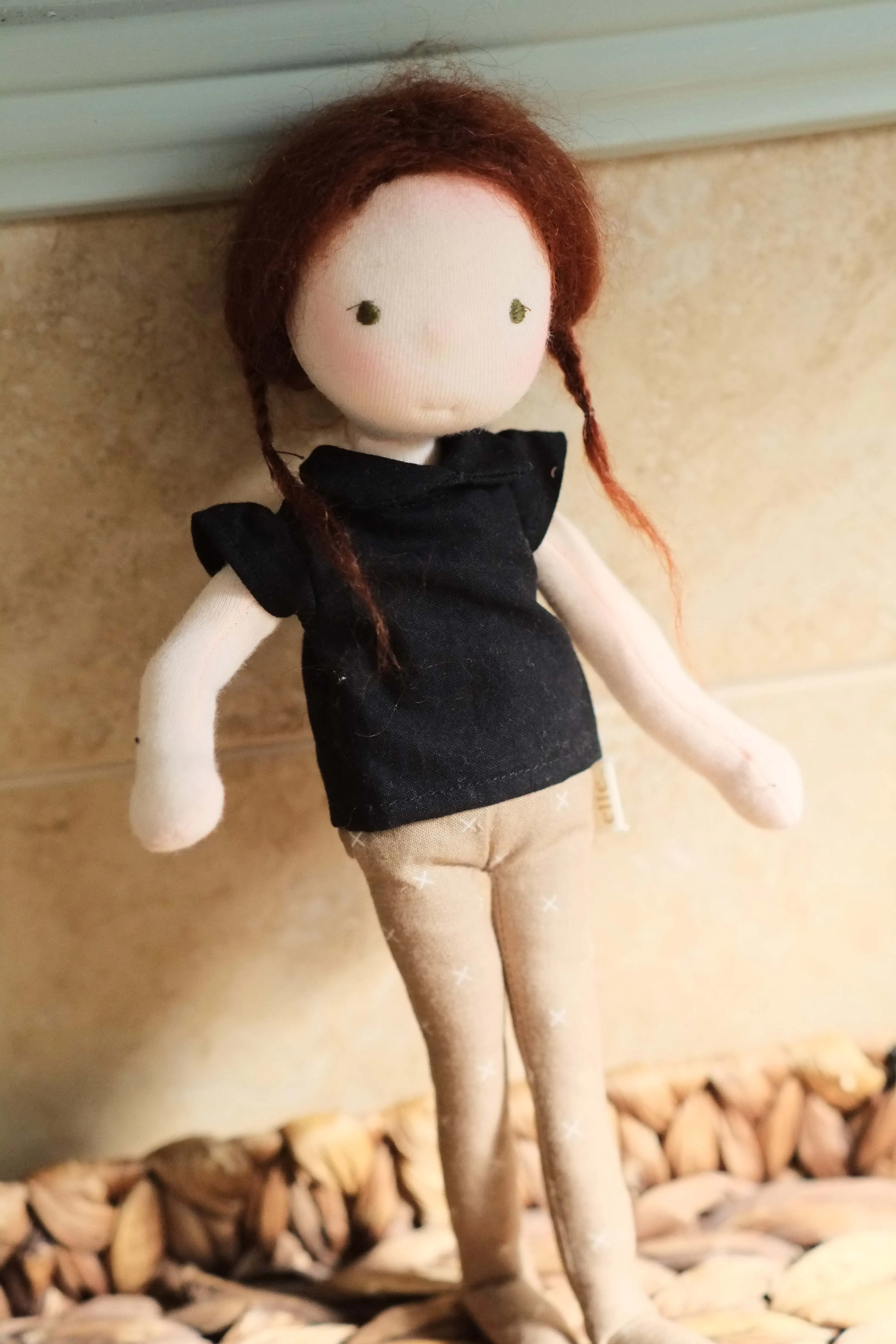 Doll Shirt | Black Collared Blouse