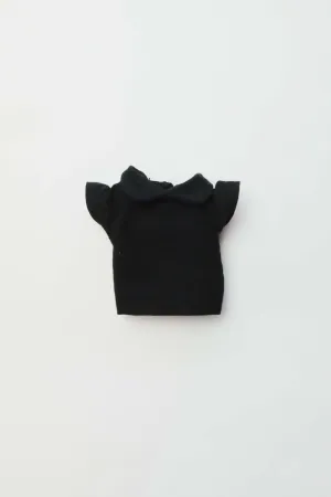 Doll Shirt | Black Collared Blouse
