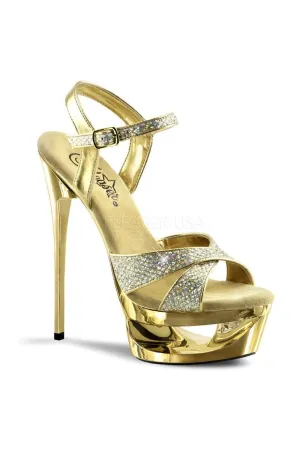 ECLIPSE-619G Platform Sandal  | Gold Glitter