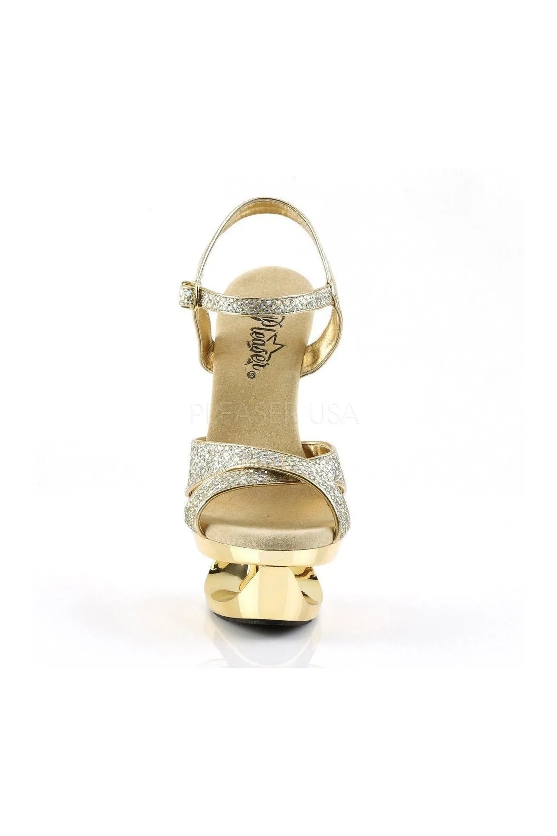 ECLIPSE-619G Platform Sandal  | Gold Glitter