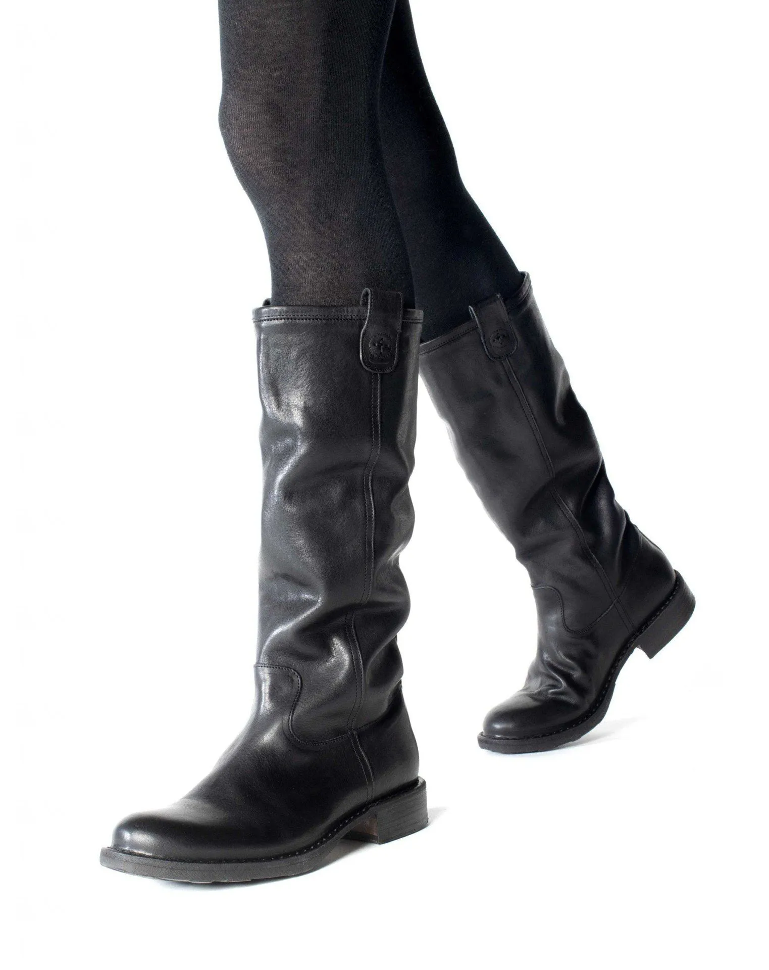 EFFIE Black Leather Tall Boots