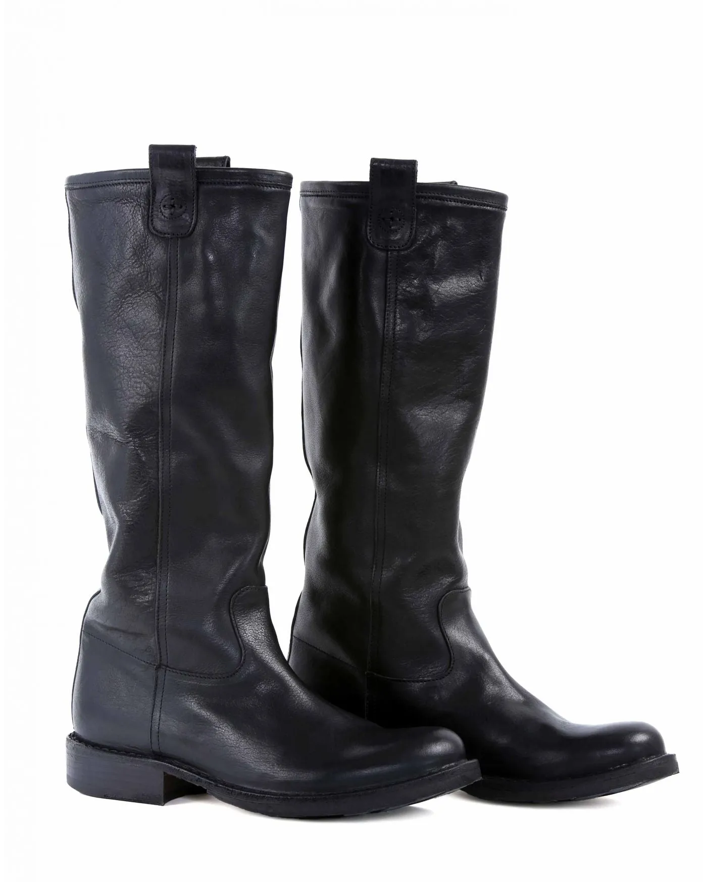 EFFIE Black Leather Tall Boots