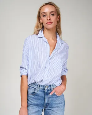 eileen woven button up - blue stripe