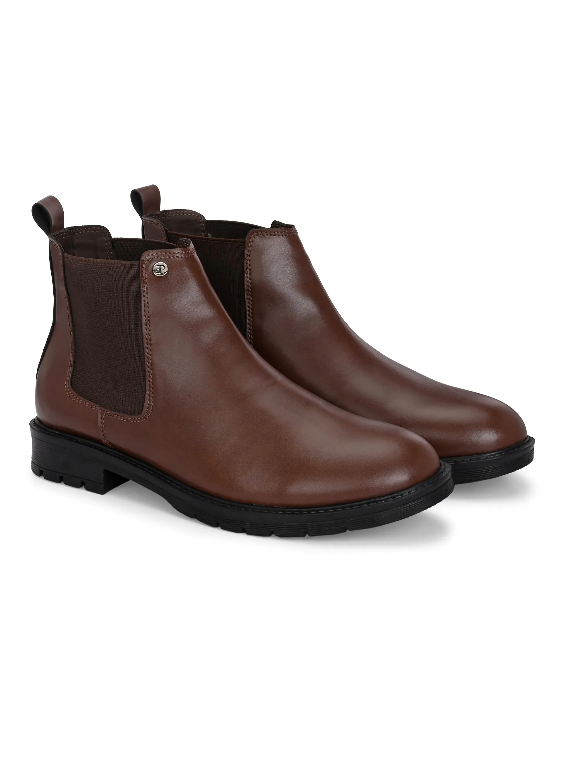El Paso Men Faux Leather Casual Chelsea Boots
