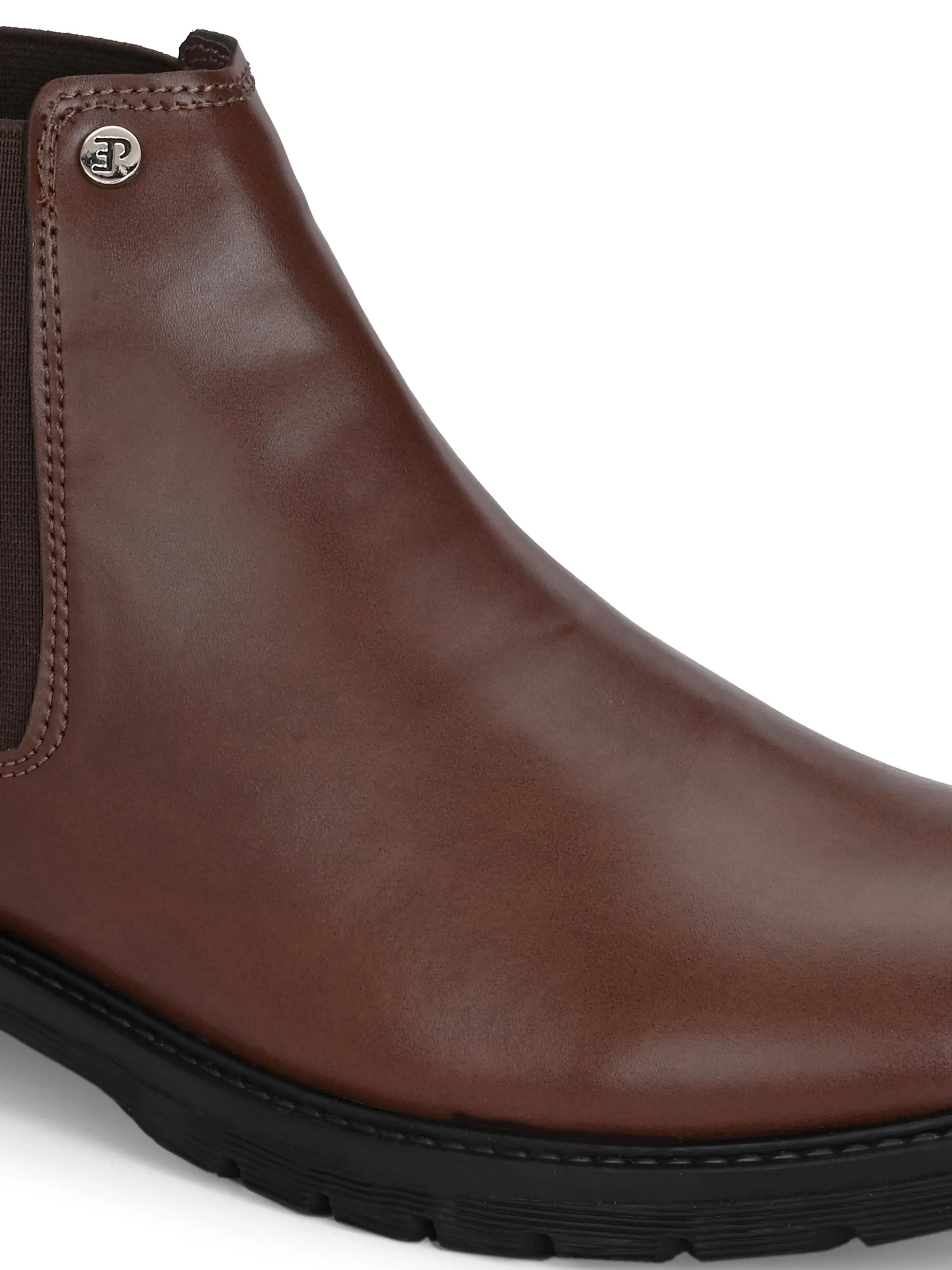 El Paso Men Faux Leather Casual Chelsea Boots