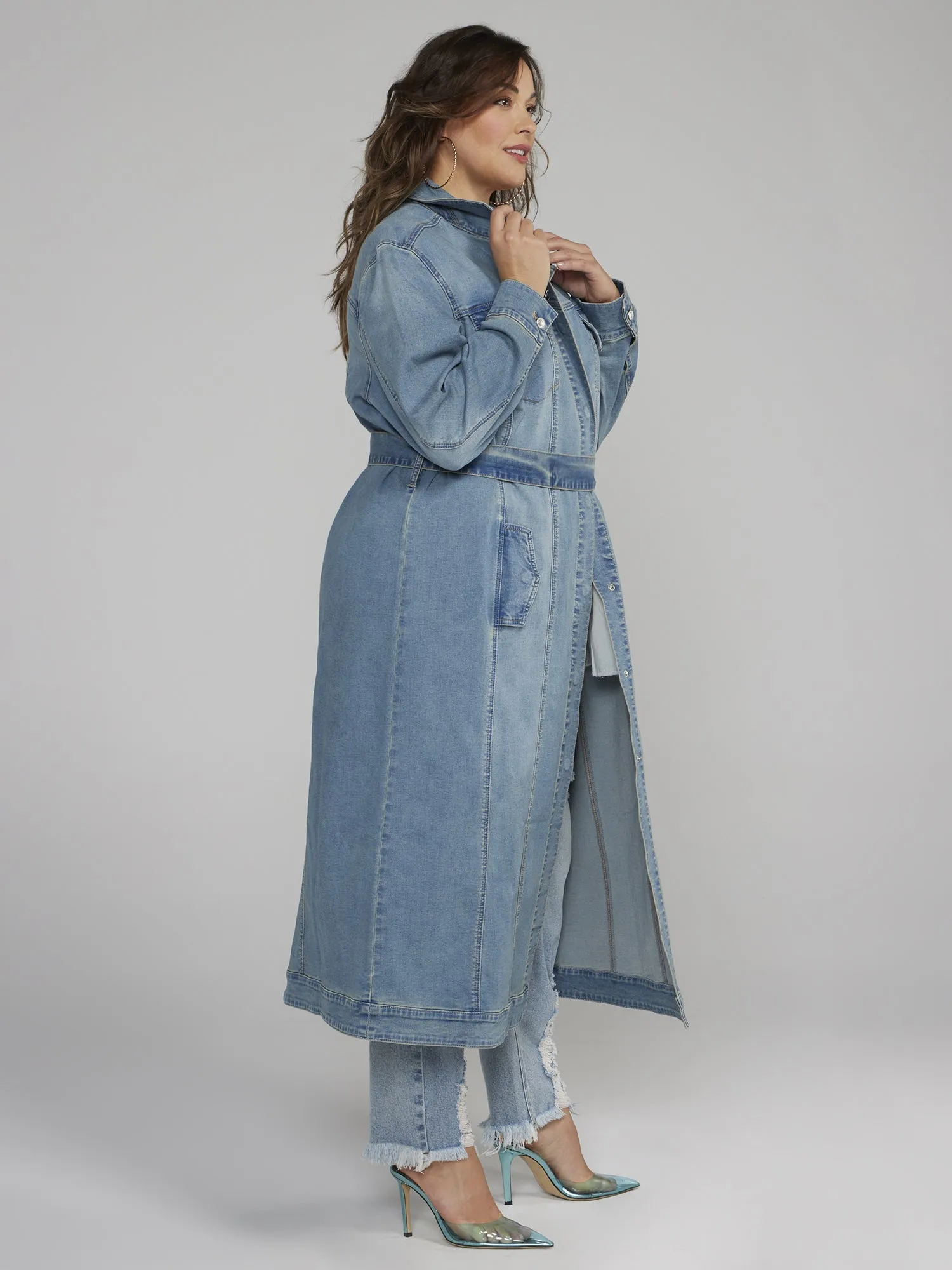Fashion To Figure - Denim Trench Coat