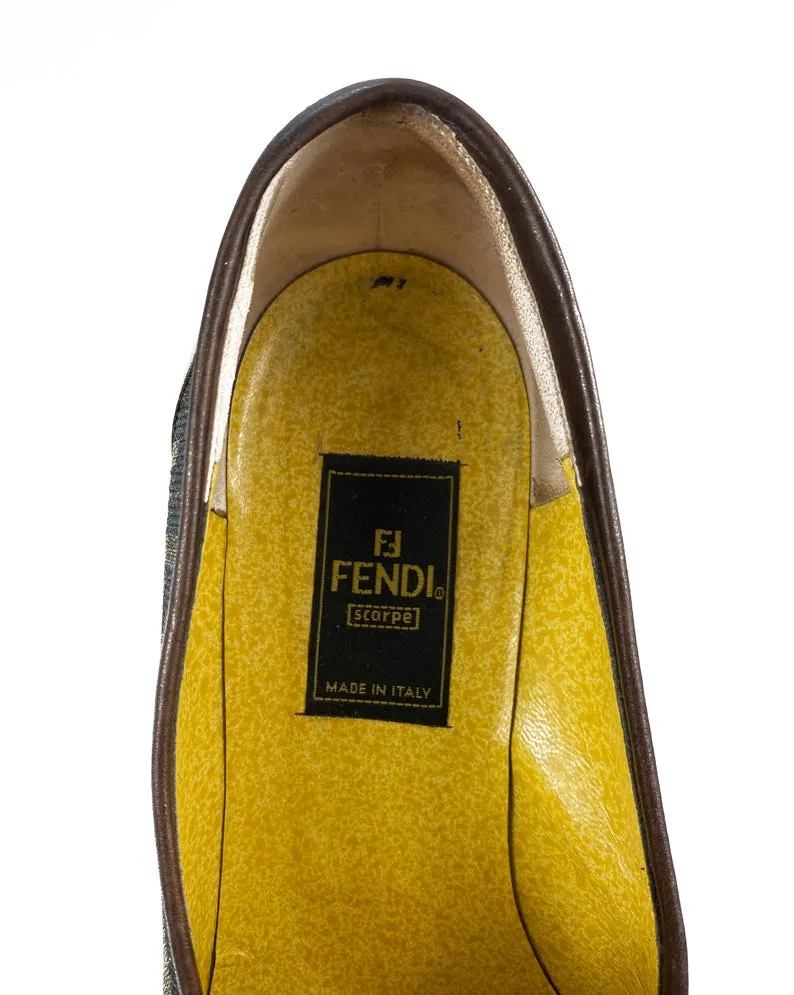 Fendi Zucca Logo Print Loafers