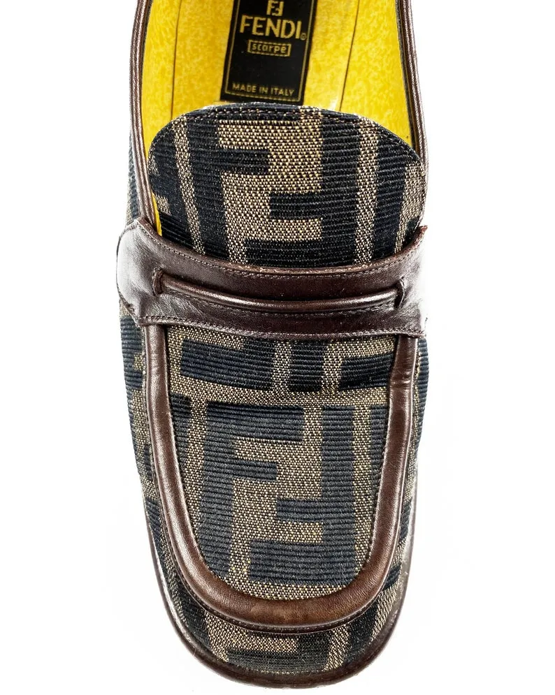 Fendi Zucca Logo Print Loafers